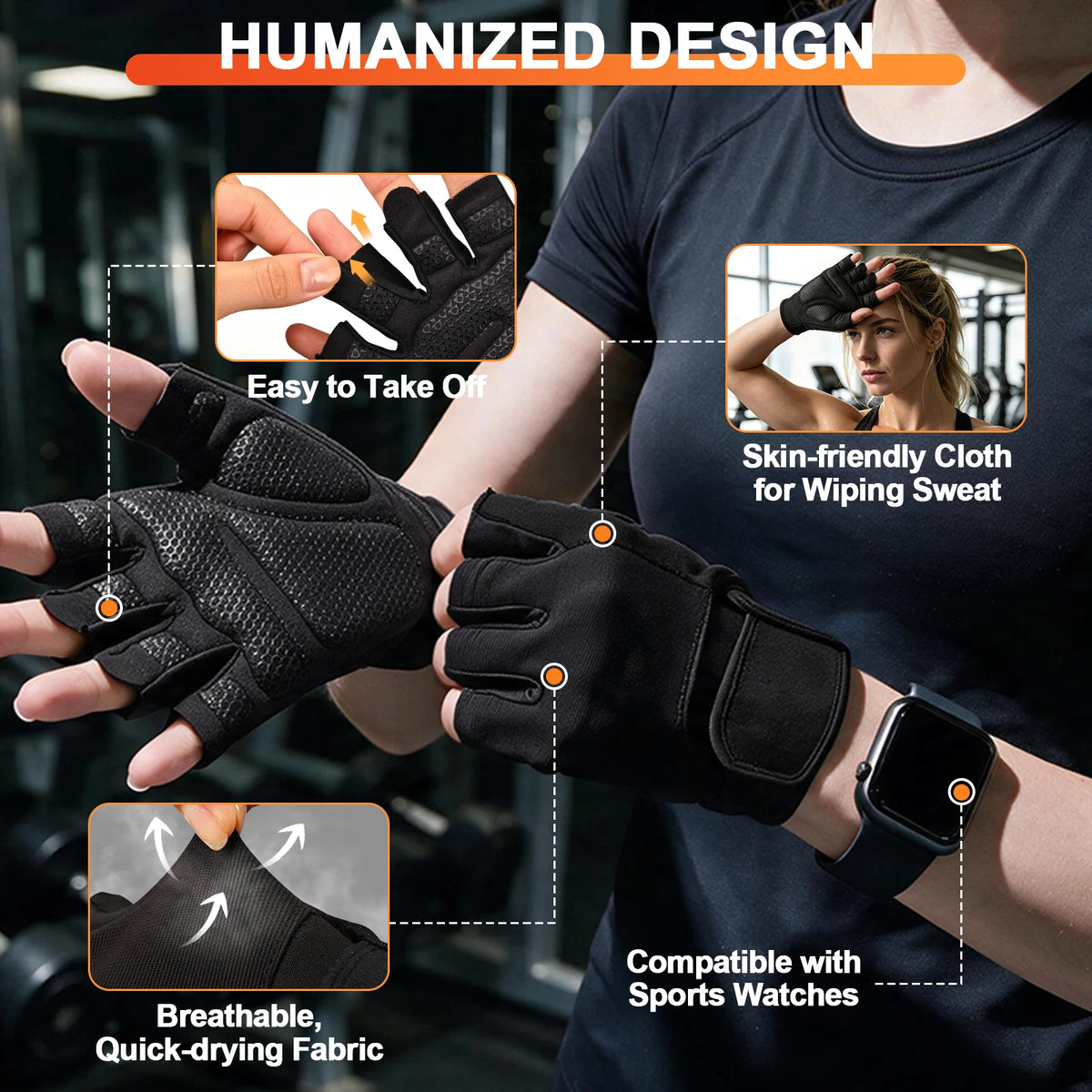Training Sport Gloves for Men Women Workout Gloves Fitness Body Building Weightlifting Gym Hand Wrist Palm Protector Gloves