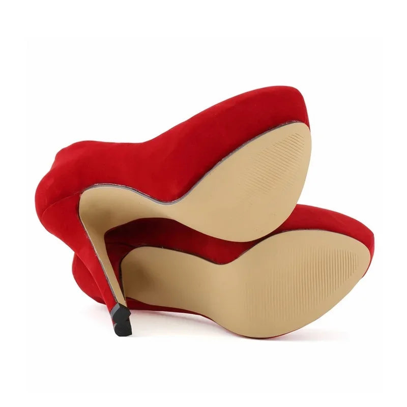 Women Pumps Stilettos Sexy Super High Heels Female Round Toes Platform Thin Heels Shoes