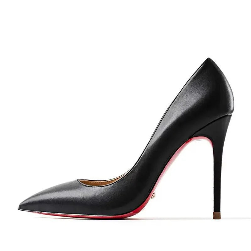 Plus Size High Heels Rubber Bottom Pointed Toe Spring Pumps