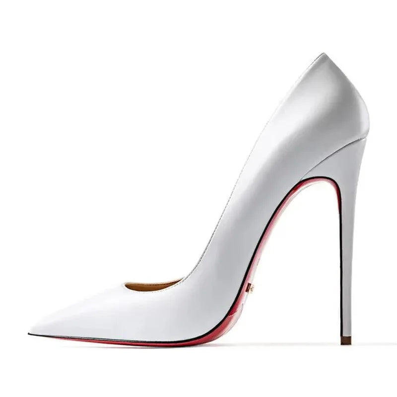 Plus Size High Heels Rubber Bottom Pointed Toe Spring Pumps