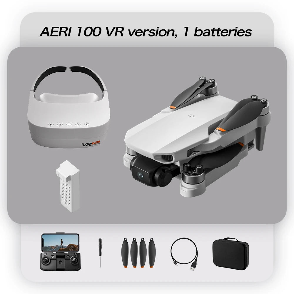 NEW Aeri100 VR Drone 8K 1080P HD Camera 1:1 Scale Aerodynamic Design Remote Control Brushless 360° Obstacle Avoidance Flying Toy