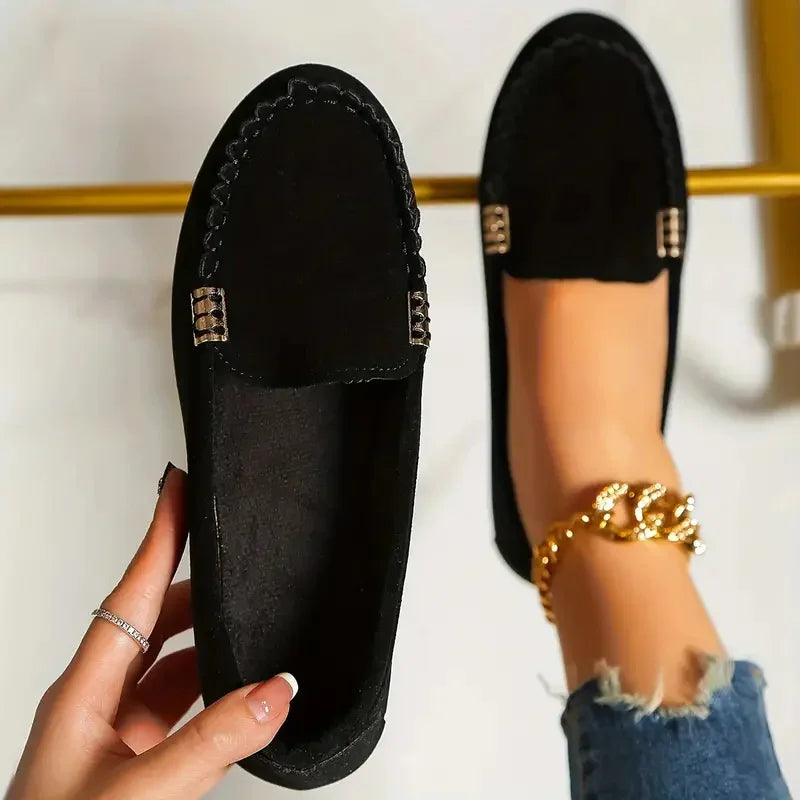 Women's Denim Flat Loafers: Comfortable Non-Slip Casual Shoes for Spring and Autumn.