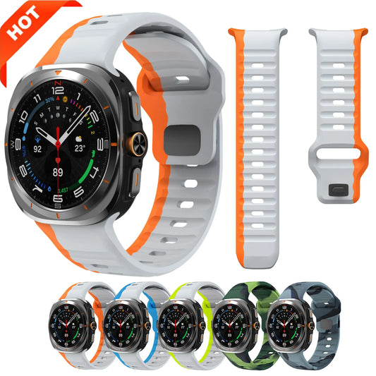 For Samsung Galaxy Watch 7 Ultra Strap 47mm Accessories Sport No Gaps Silicone Bracelet For Samsung Galaxy Watch ultra band 47mm