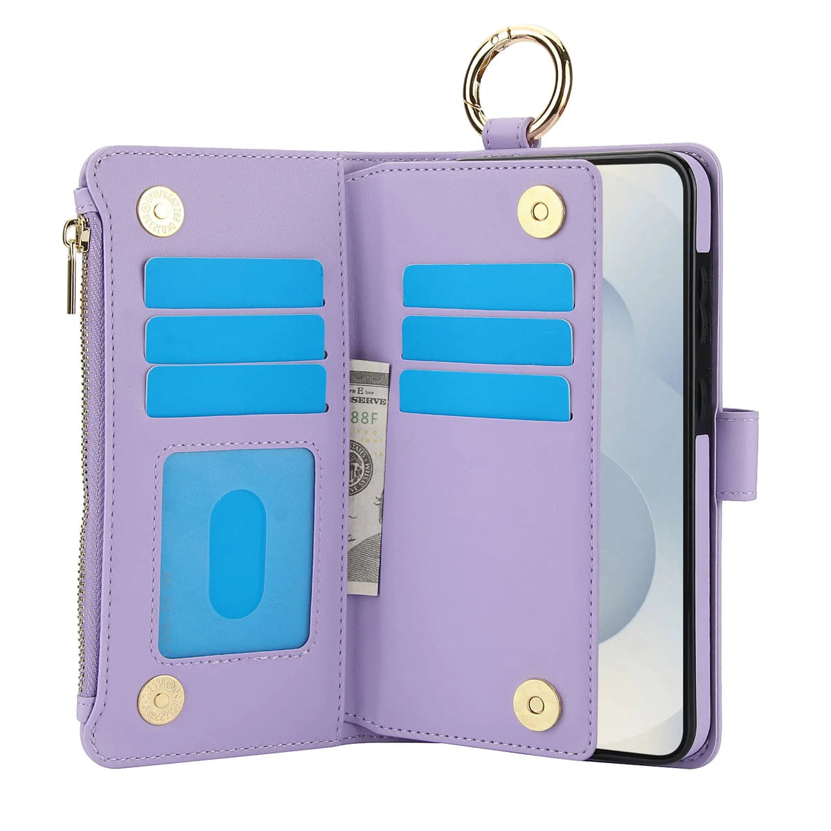 For Samsung Galaxy S26 Ultra/S26 Plus/S26 Wallet Case with Zipper Card Holder RFID Blocking, Flip Folio Book Shockproof Cover