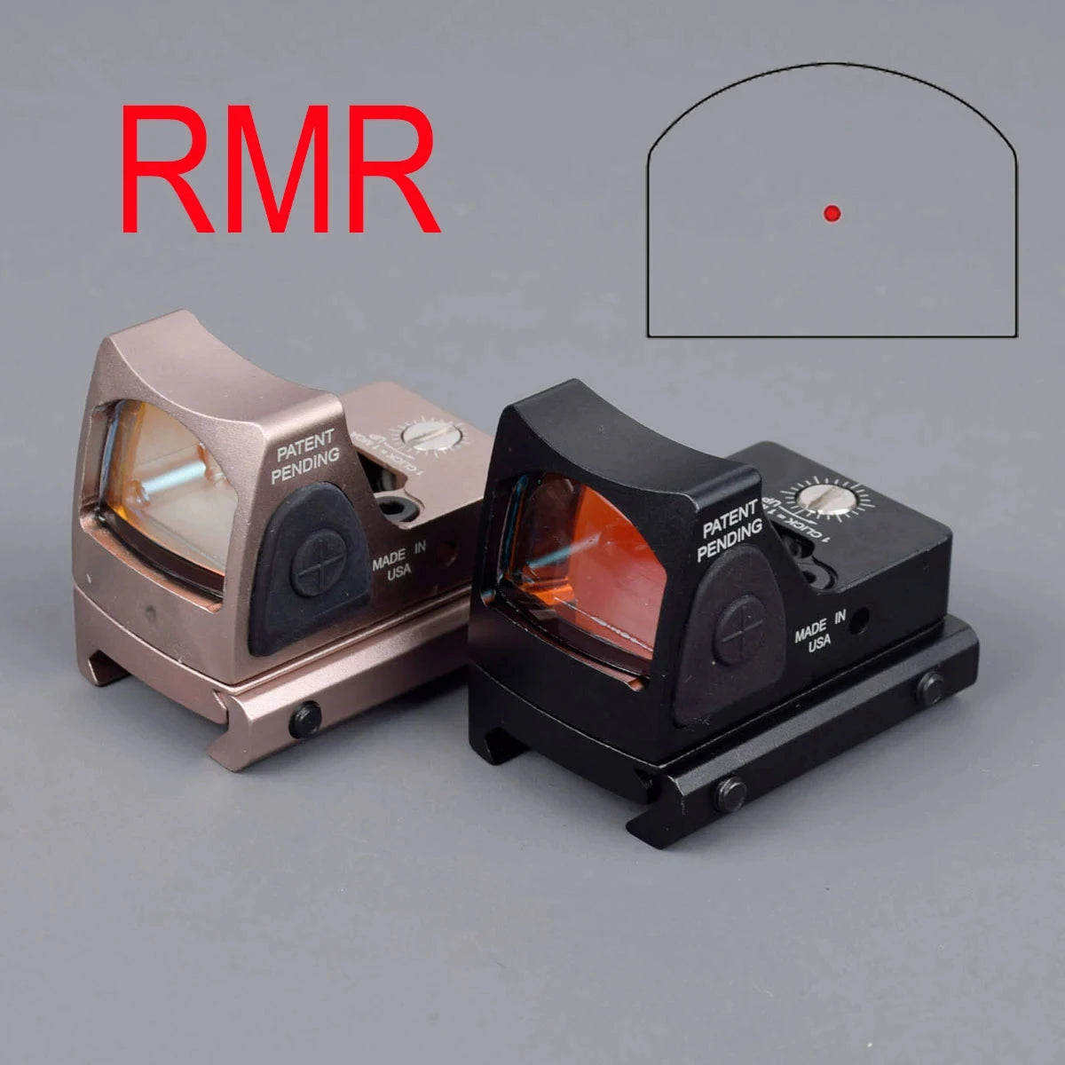 Metal Mini RMR Red Dot Sight Collimator Rifle Reflex Sight Scope Fit 20mm Rail For Hunting Pistol Glock 17 19 AR15 M4