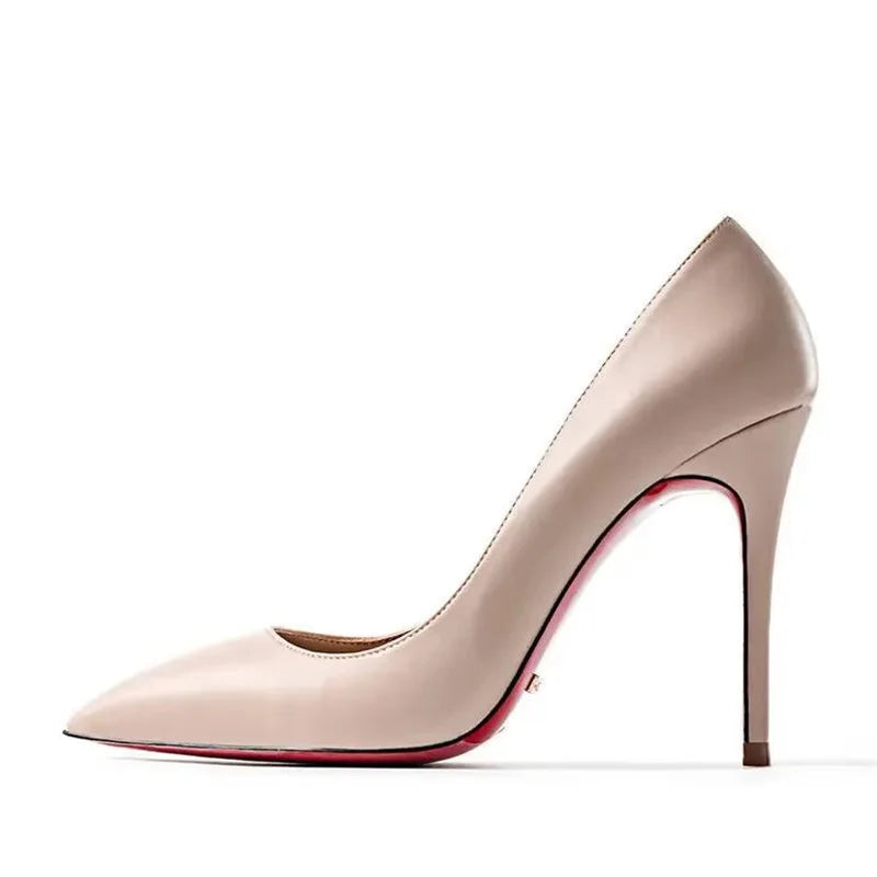 Plus Size High Heels Rubber Bottom Pointed Toe Spring Pumps
