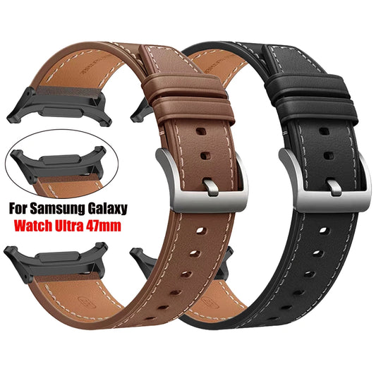 For Samsung Galaxy Watch Ultra 47mm Watch Straps Leather Wristband Galaxy Watch7 Ultra Watchband Bracelet Replacement Accessorie