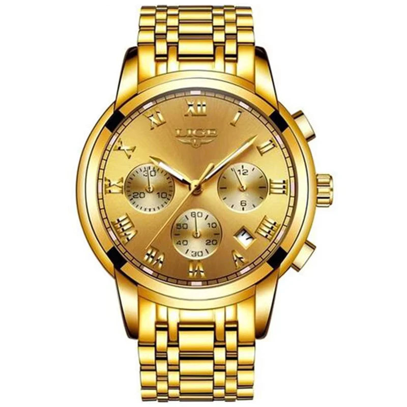 Man Watch LIGE Top Brand Luxury Casual Sport Chronograph Watches for Men Waterproof Fashion Full Steel Quartz Clock Reloj Hombre
