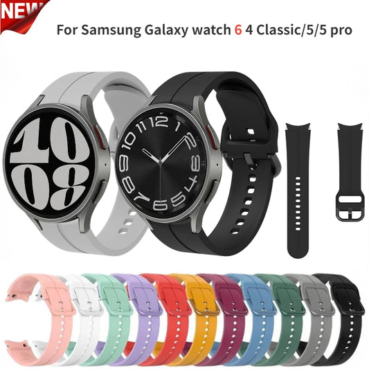Silicone strap For Samsung Galaxy watch 7 6 5 4 40mm 44mm 45mm Original replacement band For Watch 6 4 Classic 43mm 47mm 46mm
