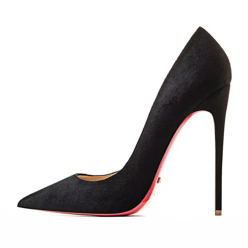 Plus Size High Heels Rubber Bottom Pointed Toe Spring Pumps