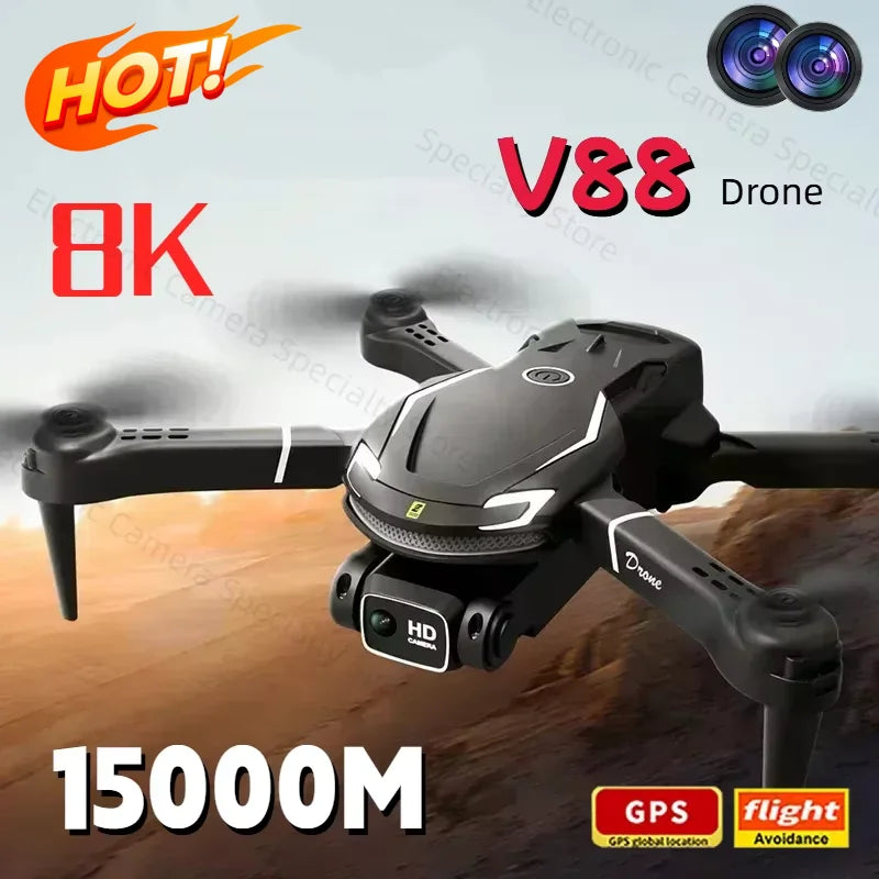 Drone V88 8K 5G Professional HD Dual Camera Aerial Photography 15000M Remote Control Aircraft Folding Quadcopter 2026 New