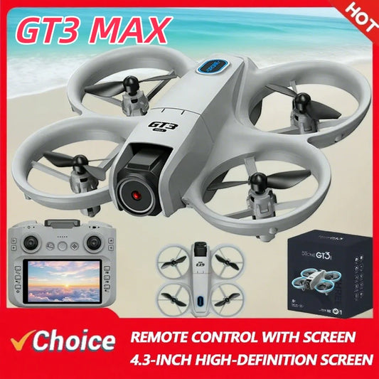 GT3 MAX Drone 8K HD 4.3" Remote Control Headless Mode Helicopter 360° Flip Quadcopter Toys Mini Drone Fors Kid Toy Gifts