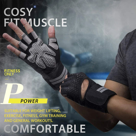 Weightlifting Gloves Men Barbell Gym Fitness with Wrist Support for Cossfit Training