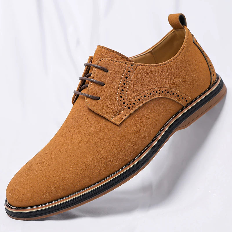 Fashion Mens Brogue Oxford Shoes British Style Leather Formal Dress Footwear Lace Up Sneakers Outdoor Male Business Casual Shoes