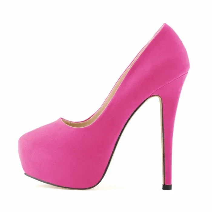 Women Pumps Stilettos Sexy Super High Heels Female Round Toes Platform Thin Heels Shoes