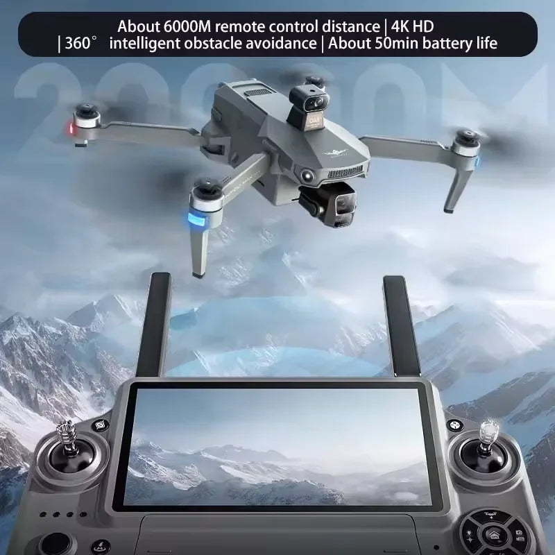 Teeggi KF100 MAX GPS RC with screen Drones With 4K HD Camera Profesional 3-Axis Gimbal obstacle avoidance 6KM Foldable RC Dron