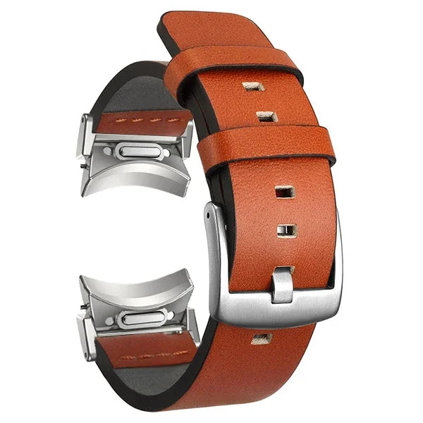 No Gaps Leather Band for Samsuang Galaxy Watch 6 5 4 40 44mm Quick fit Magnetic Buckle Strap for Galaxy Watch6 4 classic 43 47mm