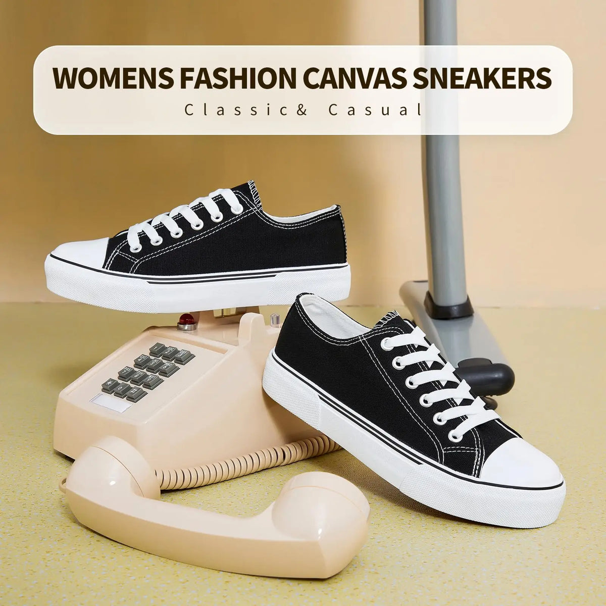 Women's Low-Top Canvas Sneakers – Breathable Casual Slip-On Flats