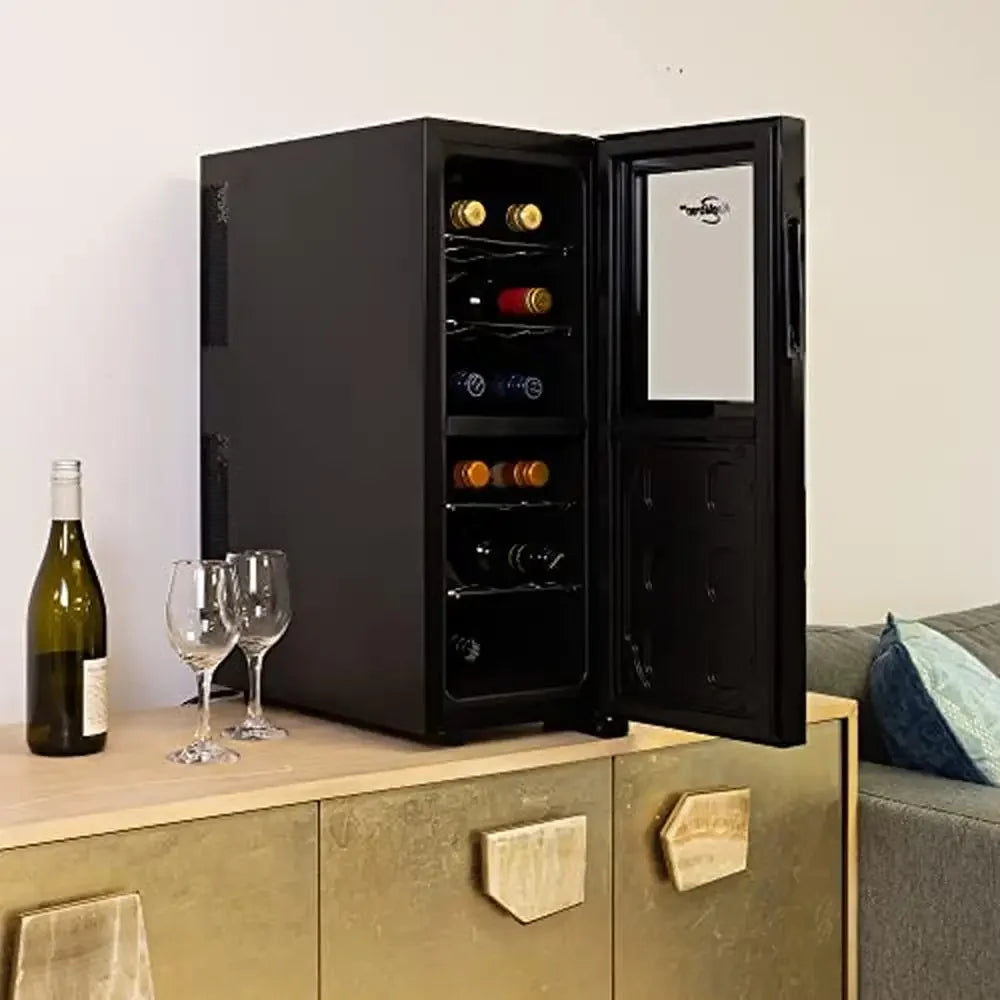 12 Bottle Urban Series Dual Zone Wine Cooler Touch Screen Thermoelectric Fridge Freestanding Cellar UV Protective Glass Door