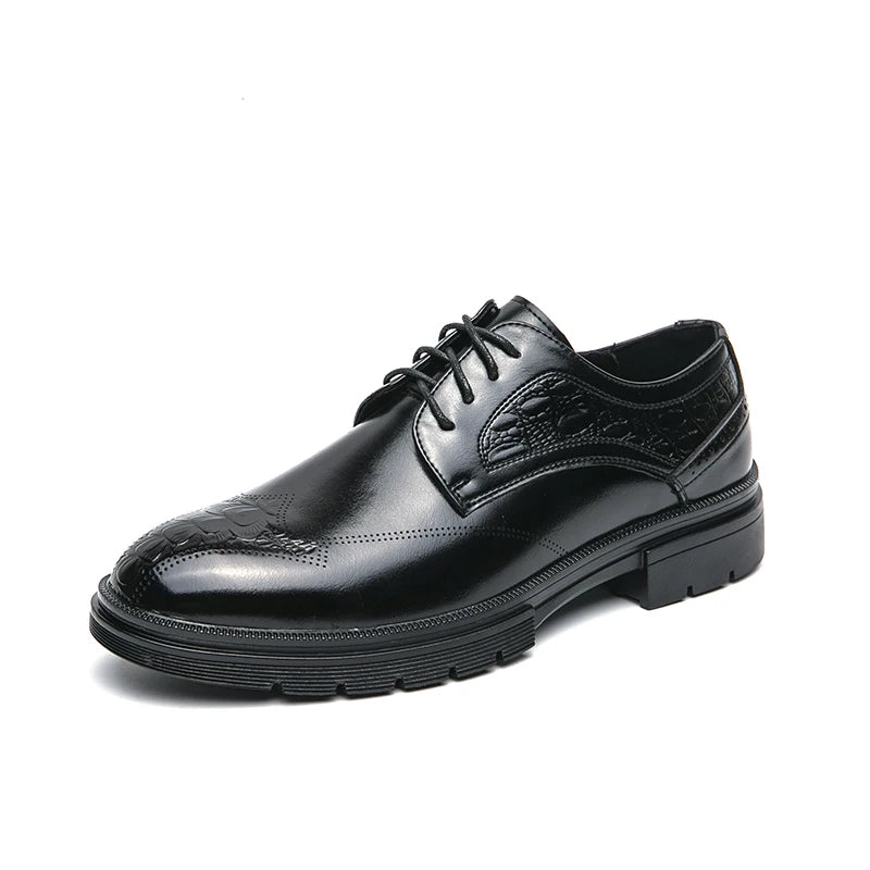 Luxury Men's Platform Leather Oxford Formal Leather Shoes Men Fashion Trend Handmade Men's Moccasins Casual Mens Hot Sale Shoes