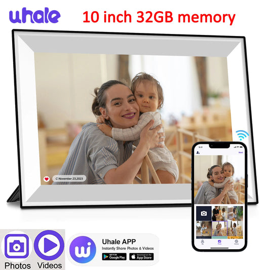 Digital Picture Frame 10.1 Inch 32GB Smart WiFi Digital Photo Frame with 1280x800 IPS HD Touch Screen Wall Mountable