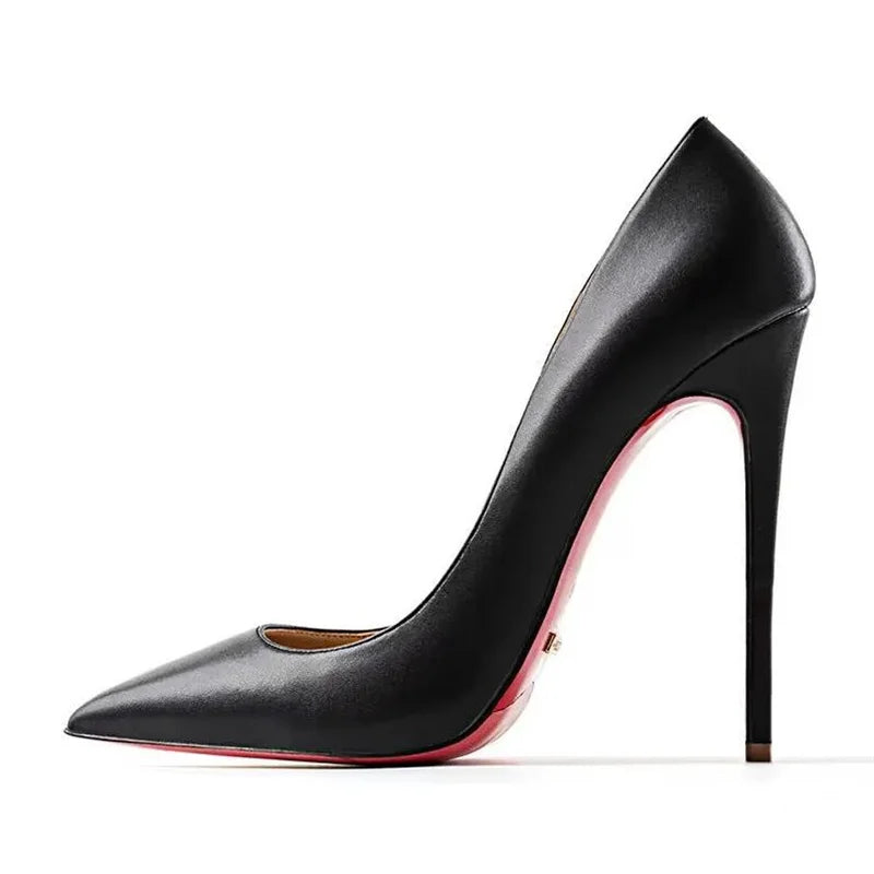 Plus Size High Heels Rubber Bottom Pointed Toe Spring Pumps