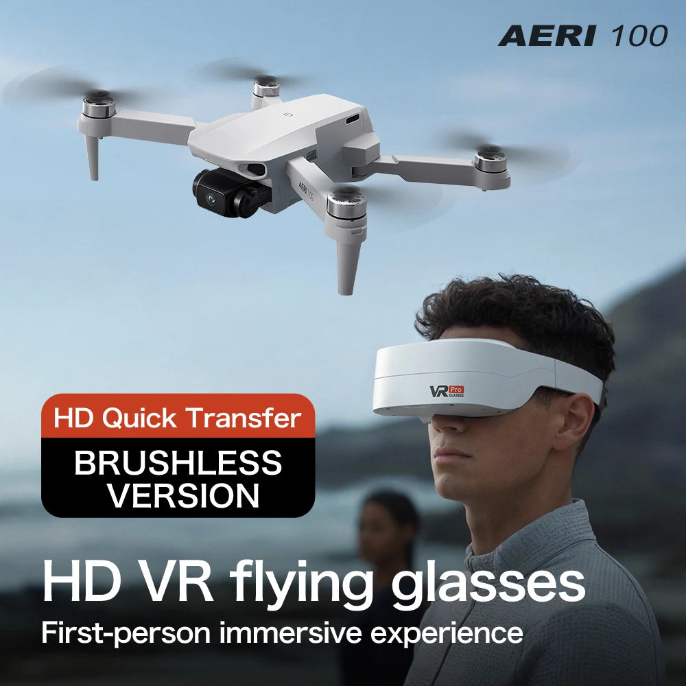 NEW Aeri100 VR Drone 8K 1080P HD Camera 1:1 Scale Aerodynamic Design Remote Control Brushless 360° Obstacle Avoidance Flying Toy