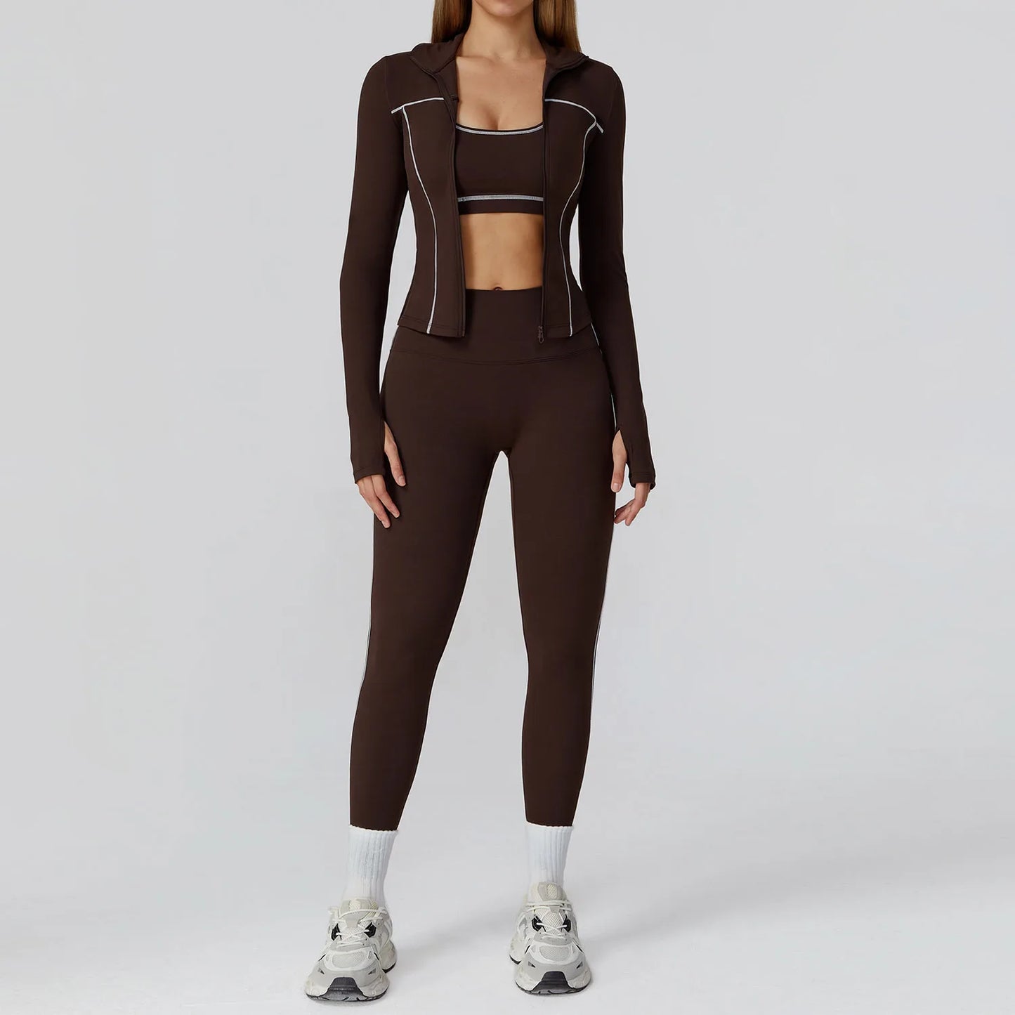 Women Clothes Sports Outfits Yoga Set 2/3PCS Fitness Tracksuit Gym Legging Workout Long Sleeved Female Bra Yoga Suit Sportswear