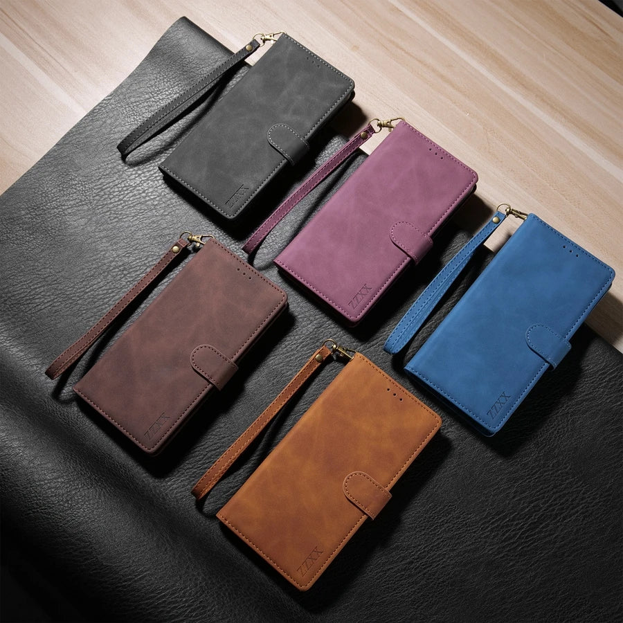 Wallet With Card Slot Bracket Magnetic Flip Leather Case For Samsung Galaxy S26 Ultra S26 Plus A37 A57 Anti-drop Cover
