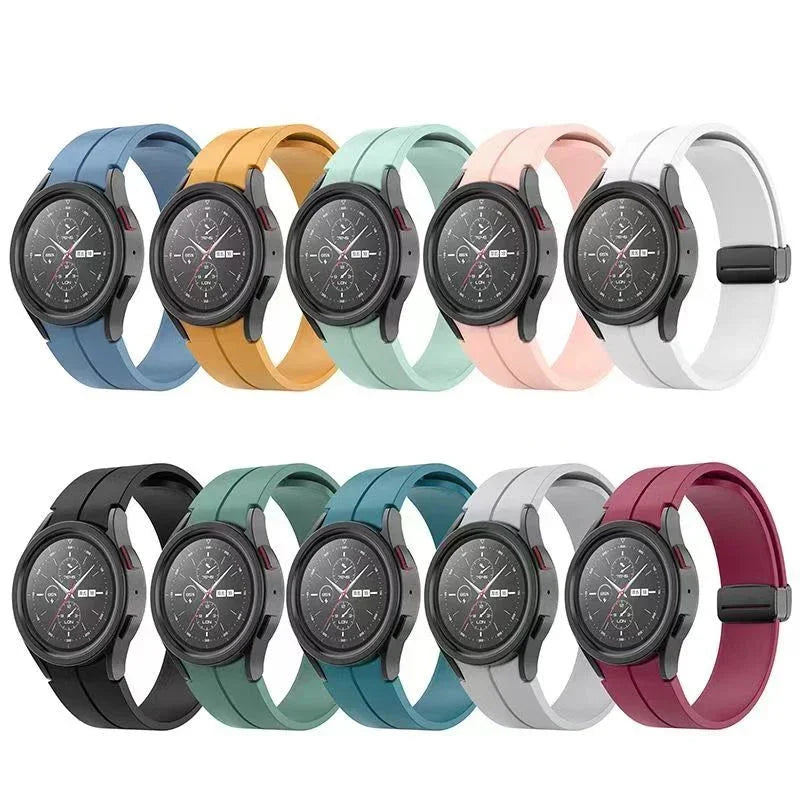 Silicone Magnetic Buckle Strap For Samsung Galaxy Watch 7 FE 5 Pro 40/44mm 45mm Band Watch 6 Classic 43 47mm Sport Watchband