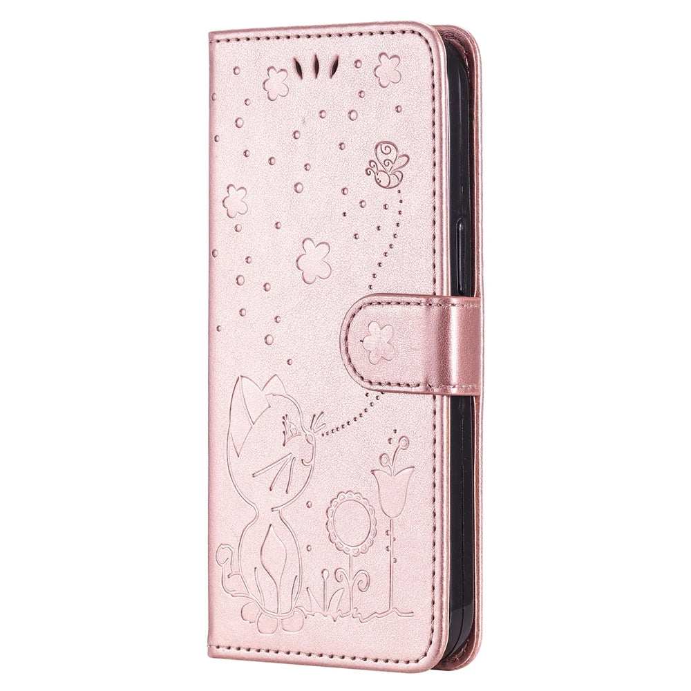Magnetic Leather Wallet Flip Case for Samsung Galaxy S26 Plus Edge Ultra Phone Book Cover WIth Stand 3D Embossed Butterfly