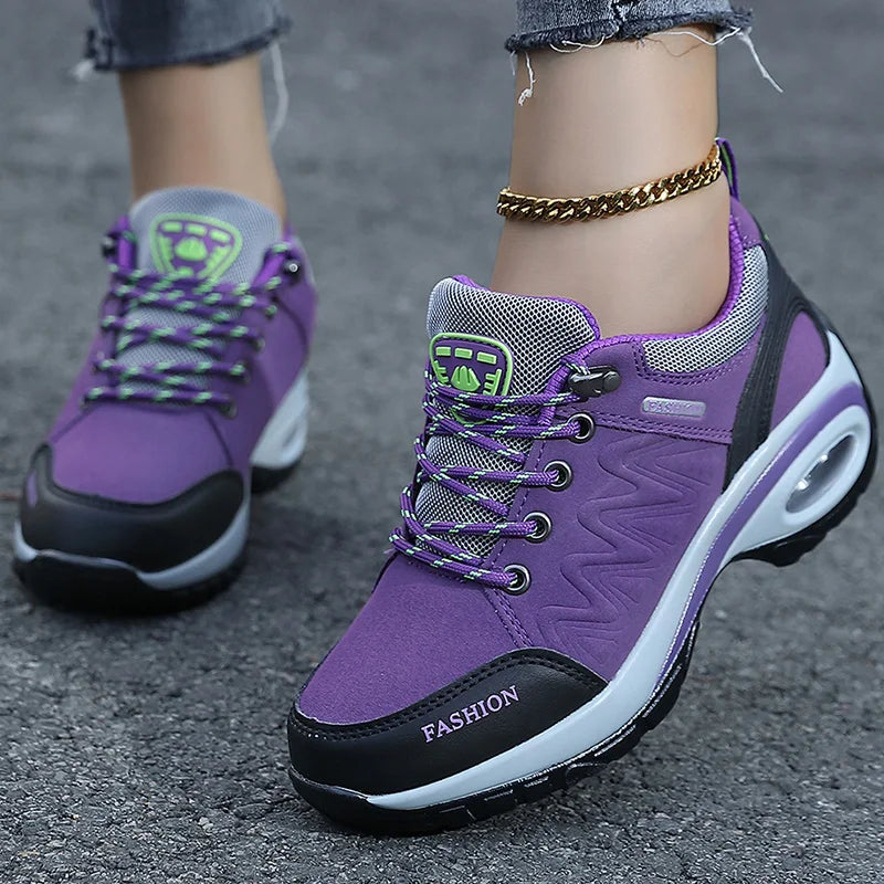 Women's Platform Fashion Sneakers – Casual Top Wedge Sneakers for Autumn