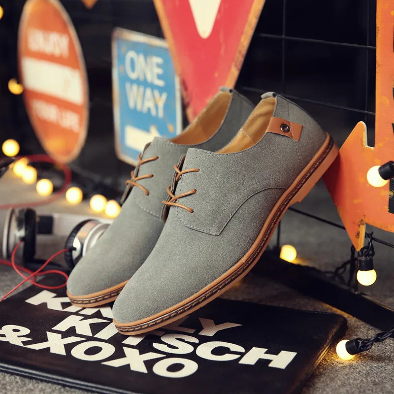 2026 New Leather Shoes for Men Luxury Men's Oxford Shoes High Quality Suede Leather Mens Business Casual Shoes Zapatos De Hombre