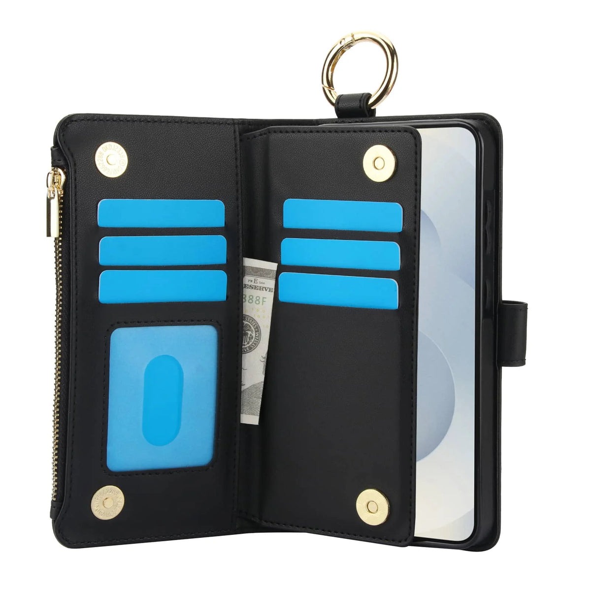 For Samsung Galaxy S26 Ultra/S26 Plus/S26 Wallet Case with Zipper Card Holder RFID Blocking, Flip Folio Book Shockproof Cover