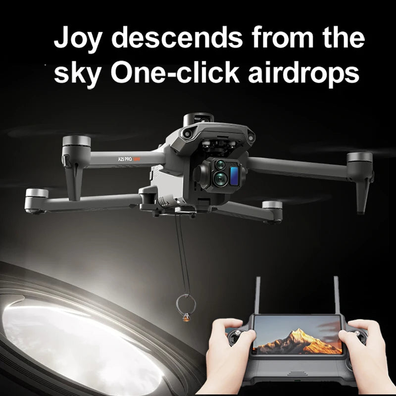 A25 PRO Professional Fishing Airdrop Drone 8K HD Camera 3-Axis Gimbal 10KM Brushless GPS Quadcopter Obstacle Avoidance RC Dron