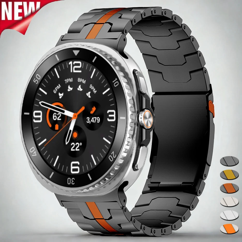 Black Titanium Band for Samsung Galaxy Watch 8 Classic 46mm 8 7 6 5 4 FE 44mm 40mm Bracelet for Galaxy Ultra 2025 Strap Bracelet