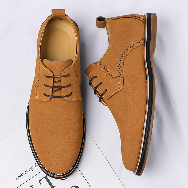 Fashion Mens Brogue Oxford Shoes British Style Leather Formal Dress Footwear Lace Up Sneakers Outdoor Male Business Casual Shoes