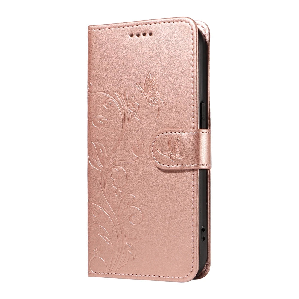 Magnetic Leather Wallet Flip Case for Samsung Galaxy S26 Plus Edge Ultra Phone Book Cover WIth Stand 3D Embossed Butterfly