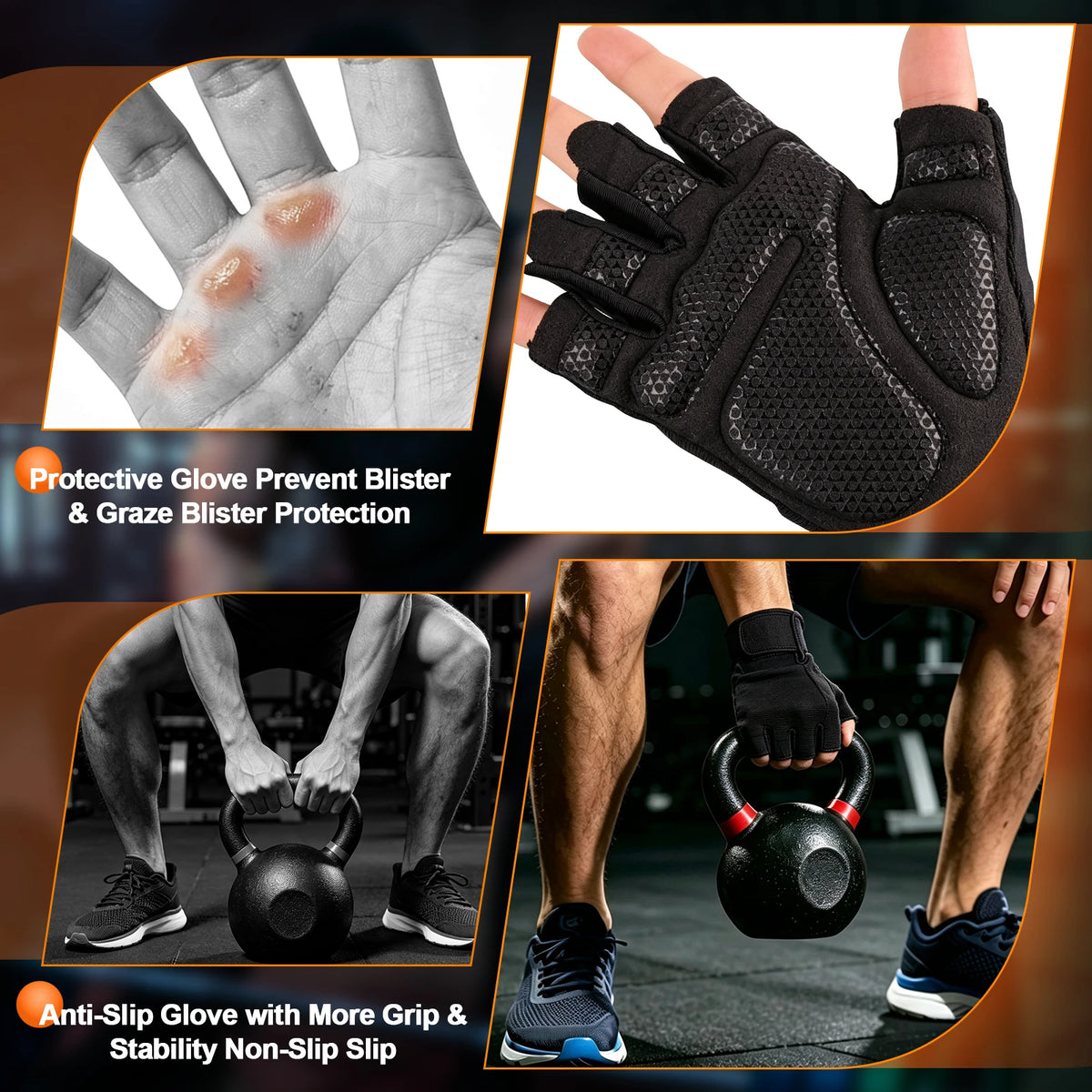 Training Sport Gloves for Men Women Workout Gloves Fitness Body Building Weightlifting Gym Hand Wrist Palm Protector Gloves