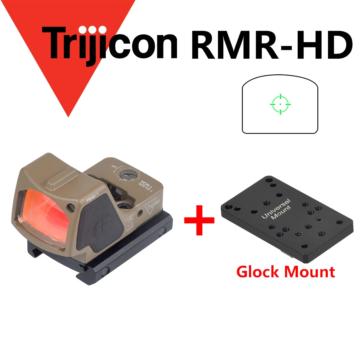 Tactical Metal Trijicon RMR HD Red Dot Sight Adjustable Collimator Pistol Reflex Glock For Hunting AR15 M4 Optics Scope