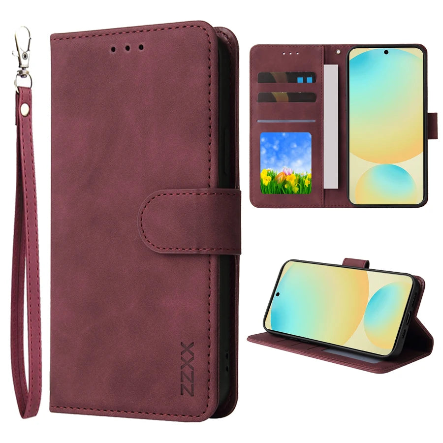 Wallet With Card Slot Bracket Magnetic Flip Leather Case For Samsung Galaxy S26 Ultra S26 Plus A37 A57 Anti-drop Cover