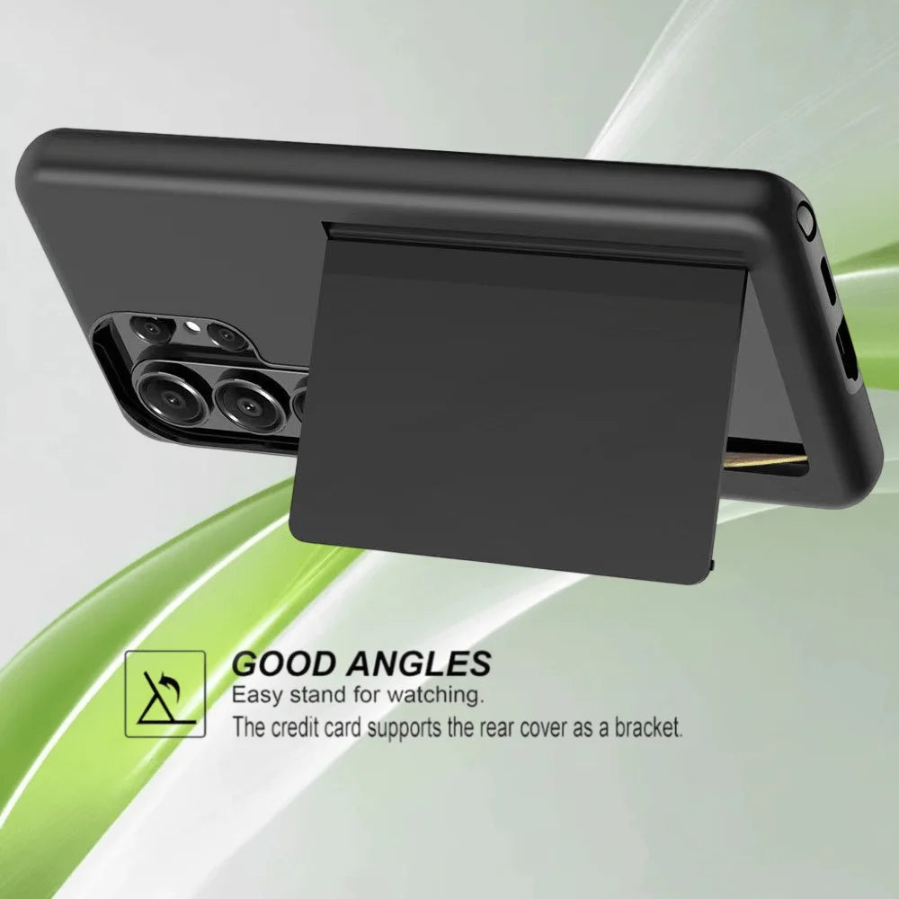 Suitable for Samsung S26 Ultra / S26 Plus / S26 Funda Wallet 3-Card ID Slot Credit Card Flip Case
