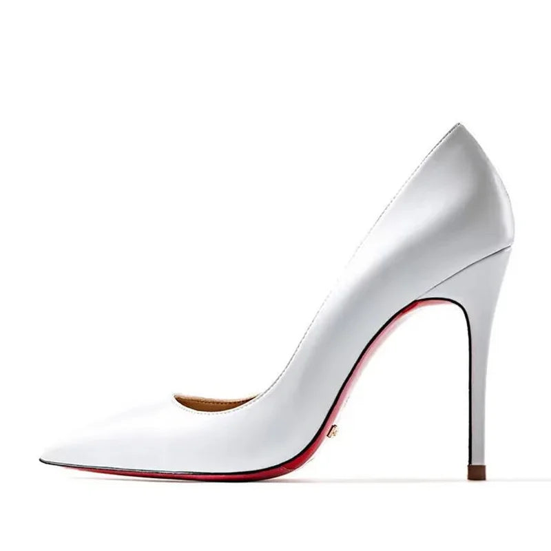 Plus Size High Heels Rubber Bottom Pointed Toe Spring Pumps