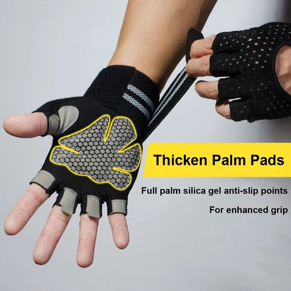 Weightlifting Gloves Men Barbell Gym Fitness with Wrist Support for Cossfit Training