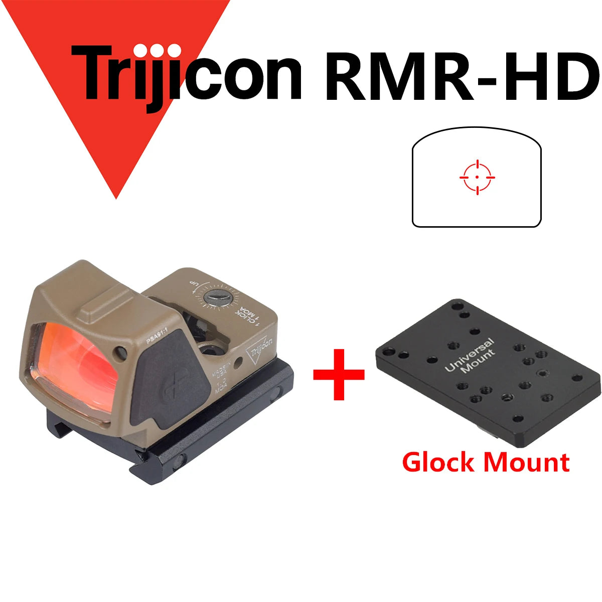 Tactical Metal Trijicon RMR HD Red Dot Sight Adjustable Collimator Pistol Reflex Glock For Hunting AR15 M4 Optics Scope