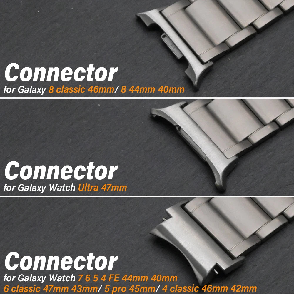 Black Titanium Band for Samsung Galaxy Watch 8 Classic 46mm 8 7 6 5 4 FE 44mm 40mm Bracelet for Galaxy Ultra 2025 Strap Bracelet