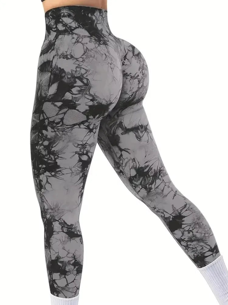 Women Tie Dye High Waist Leggings That Lifts Butt and Tummy Control