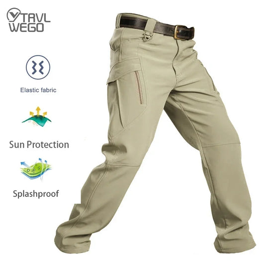 Mens Outdoor Pants Casual Trekking Quick Drying Lightweight Waterproof Hiking Cargo Pants with 6 Pockets Autumn Hunting pants