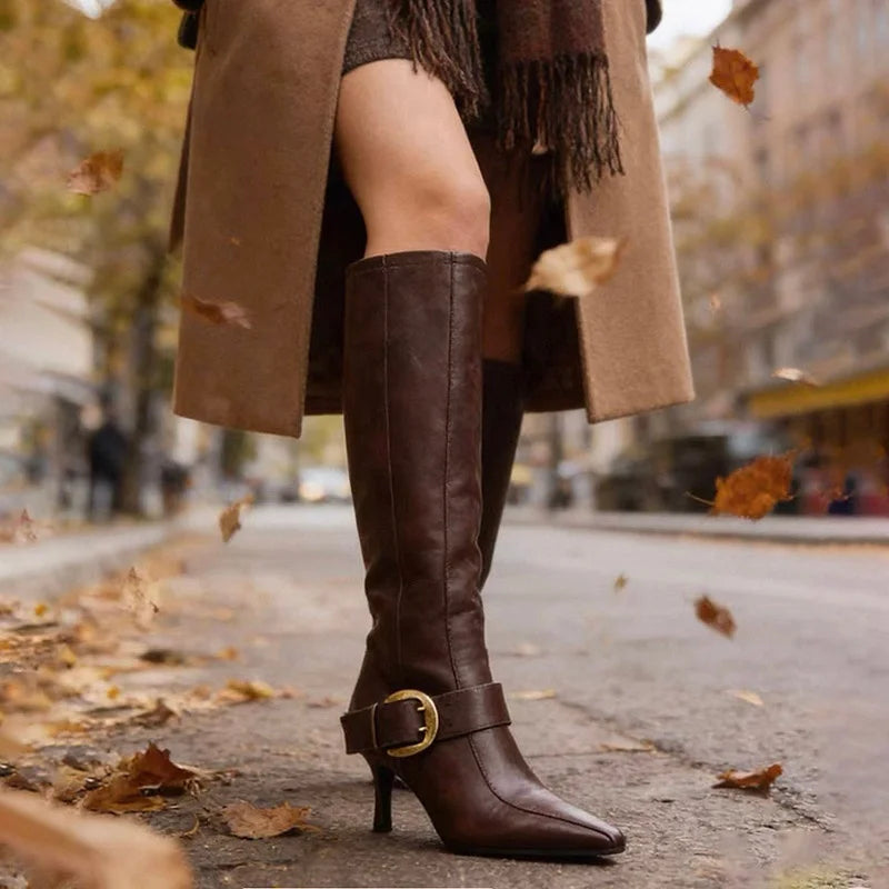 *Fashionable New Elegant and Sexy Casual Riding Boots Hot Selling in Winter Comfortable Pointed High-heeled Boots for Women