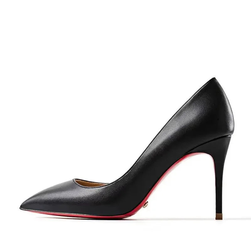 Plus Size High Heels Rubber Bottom Pointed Toe Spring Pumps